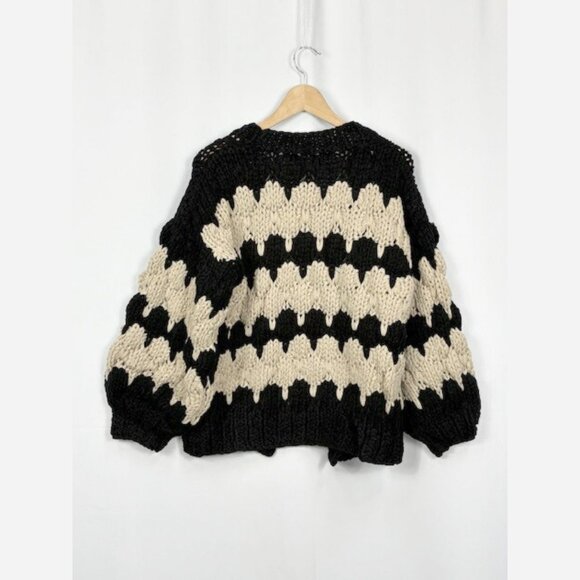 Cozy Hand Knit Chunky Cardigan - Relaxed Fit, Super Soft - Picture 5 of 7